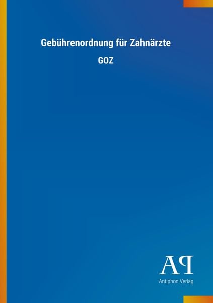 Produktbild: Geb&uuml;hrenordnung f&uuml;r Zahn&auml;rzte