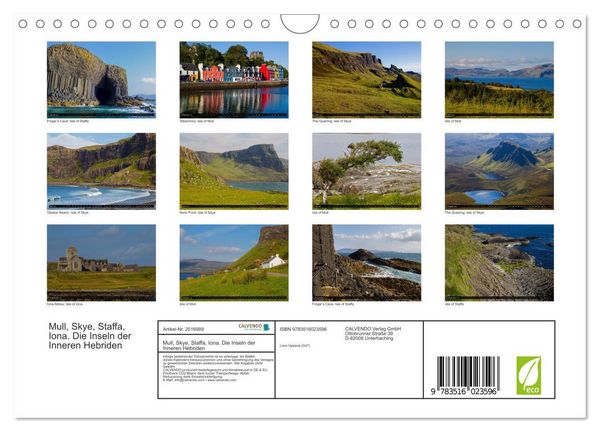 Produktbild: Mull, Skye, Staffa, Iona. Die Inseln der Inneren Hebriden (Wandkalender 2026 DIN A4 quer), CALVENDO Monatskalender