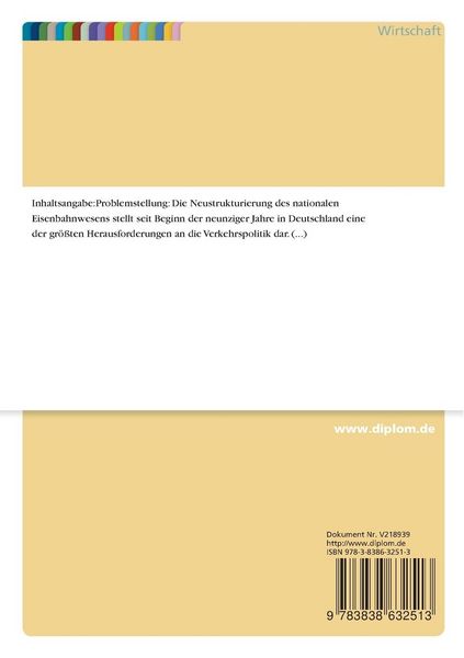 Produktbild: Weiterentwicklung der Bahnstrukturreform