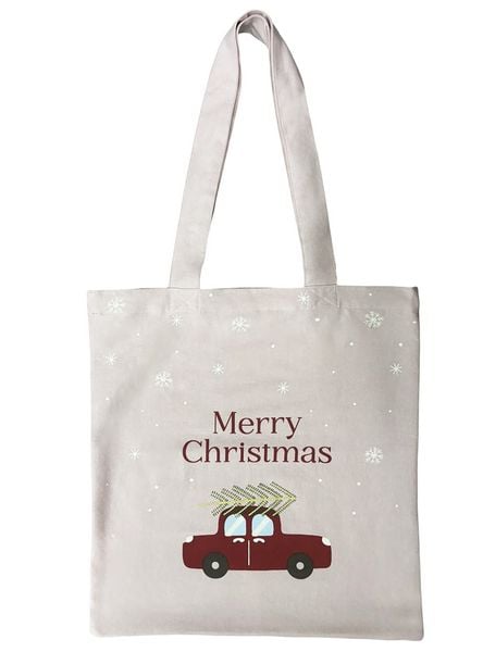 Produktbild: Baumwollbeutel "Merry Christmas" mit Auto