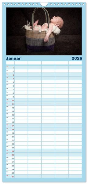 Produktbild: Familienplaner 2026 - Baby - s&uuml;&szlig;e Tr&auml;ume mit 5 Spalten (Wandkalender, 21 x 45 cm) CALVENDO