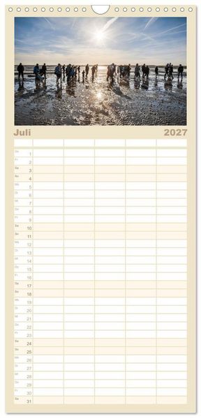 Produktbild: Familienplaner 2027 - Moin Spiekeroog mit 5 Spalten (Wandkalender, 21 x 45 cm) CALVENDO