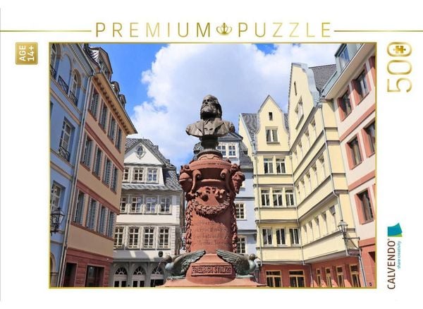 CALVENDO Puzzle Friedrich Stoltze Brunnen | 500 Teile Lege-Größe 48 × 36 cm Foto-Puzzle für Erwachsene