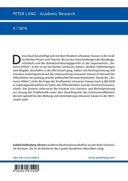 Produktbild: Zur Problematik der Bildung sogenannter schwarzer Kassen in Kapitalgesellschaften