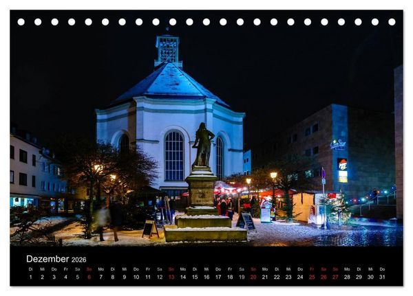 Produktbild: Nachts in Kassel (Tischkalender 2026 DIN A5 quer), CALVENDO Monatskalender