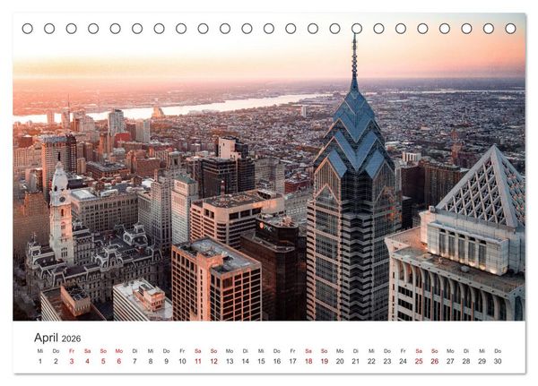 Produktbild: Philadelphia - The Birthplace of America (Tischkalender 2026 DIN A5 quer), CALVENDO Monatskalender
