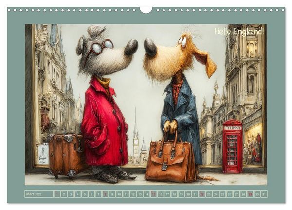 Produktbild: Weltenbummler. Hund und Katz auf Reisen (Wandkalender 2026 DIN A3 quer), CALVENDO Monatskalender