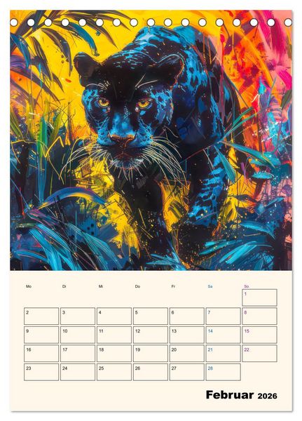 Produktbild: Dschungeltiere - Einzigartige Faszination (Tischkalender 2026 DIN A5 hoch), CALVENDO Monatskalender