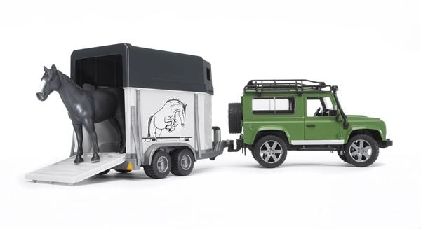 Bruder - Land Rover Defender mit Pferdeanhänger