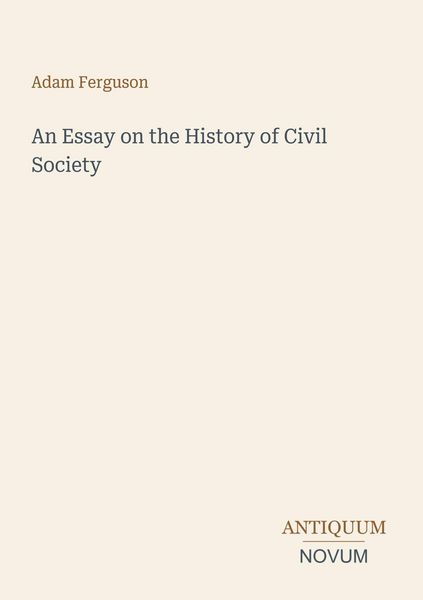 Produktbild: An Essay on the History of Civil Society