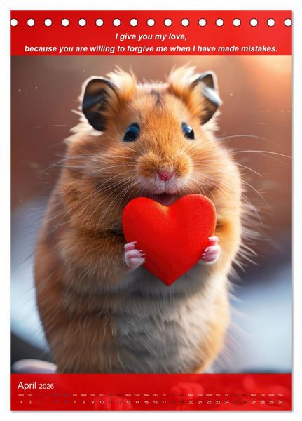 Produktbild: I'll give you my love (Desk Calendar 2026 DIN A5 portrait), CALVENDO 12 Month DeskCalendar