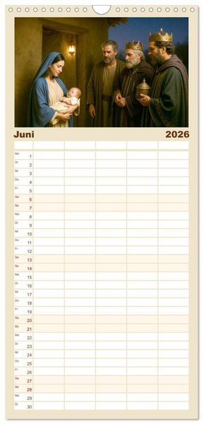 Produktbild: Familienplaner 2026 - Der Weg von drei&szlig;ig Jahren mit 5 Spalten (Wandkalender, 21 x 45 cm) CALVENDO