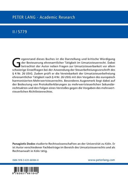 Produktbild: Die Besteuerung ehrenamtlicher T&auml;tigkeit im Umsatzsteuerrecht