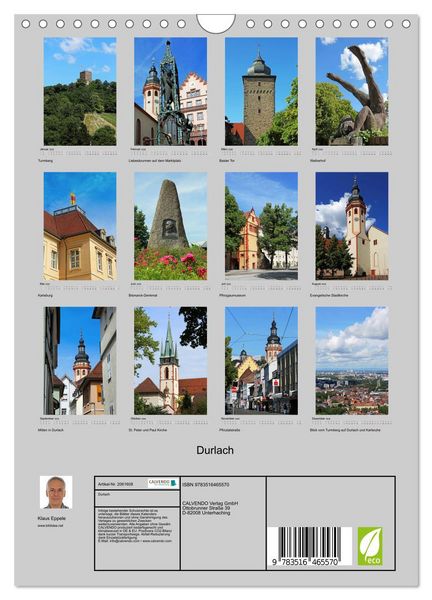 Produktbild: Durlach (Wandkalender 2026 DIN A4 hoch), CALVENDO Monatskalender