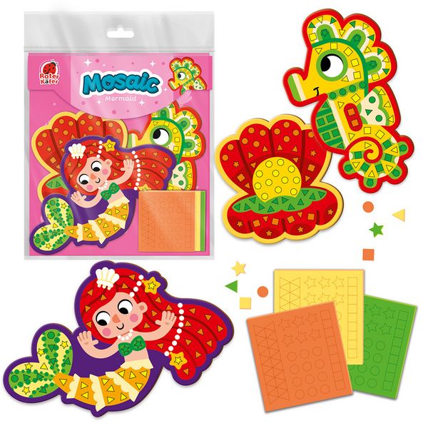 Produktbild: Kreativ-Set Roter K&auml;fer Soft-Mosaik Die kleine Meerjungfrau RK8010-07