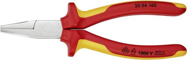 Produktbild: Knipex 20 06 160 VDE Flachzange Gerade Chrom-Vanadium Elektrostahl 160mm