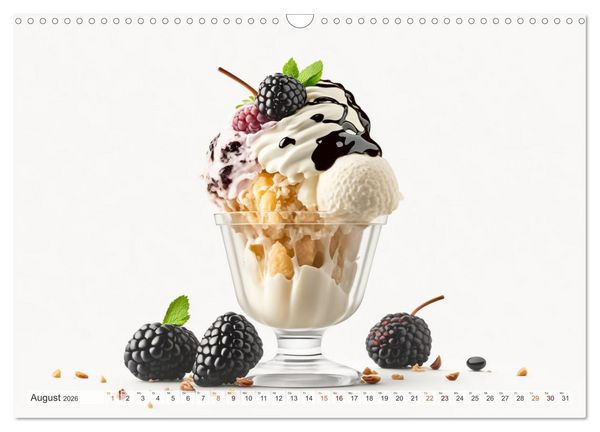 Produktbild: Leckere Eisbecher Kreationen (Wandkalender 2026 DIN A3 quer), CALVENDO Monatskalender
