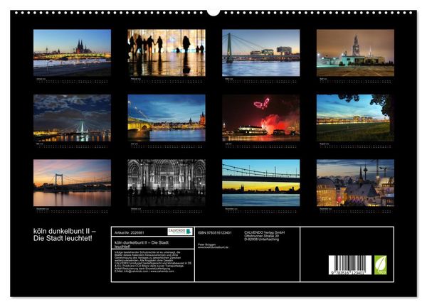 Produktbild: k&ouml;ln dunkelbunt II &ndash; Die Stadt leuchtet! (hochwertiger Premium Wandkalender 2026 DIN A2 quer), Kunstdruck in Hochglanz