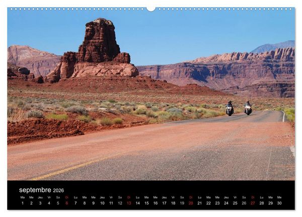 Produktbild: Born to be wild &ndash; Les &Eacute;tats-Unis en Harley-Davidson (Calendrier mural 2026 DIN A2 vertical) calendrier de bureau