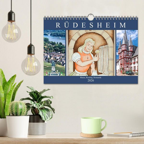 Produktbild: R&uuml;desheim - Rhein, Riesling, Romantik (Wandkalender 2026 DIN A4 quer), CALVENDO Monatskalender
