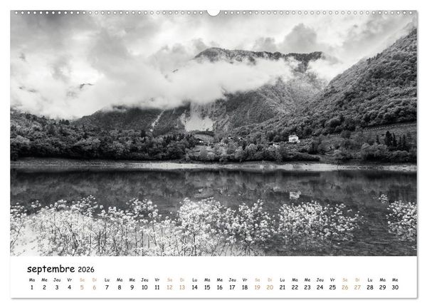Produktbild: Terres de contraste &ndash; Une ann&eacute;e en monochrome (Calendrier mural 2026 DIN A2 vertical) calendrier de bureau
