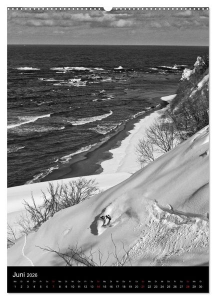 Produktbild: Monochrome Ski (Wandkalender 2026 DIN A2 hoch), CALVENDO Monatskalender