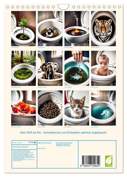 Produktbild: Kein Griff ins Klo . Umweltschutz und Zivilisation satirisch angehaucht (Wandkalender 2026 DIN A4 hoch), CALVENDO Monatskalender