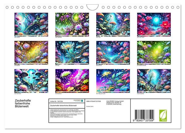 Produktbild: Zauberhafte farbenfrohe Bl&uuml;tenwelt (Wandkalender 2026 DIN A4 quer), CALVENDO Monatskalender