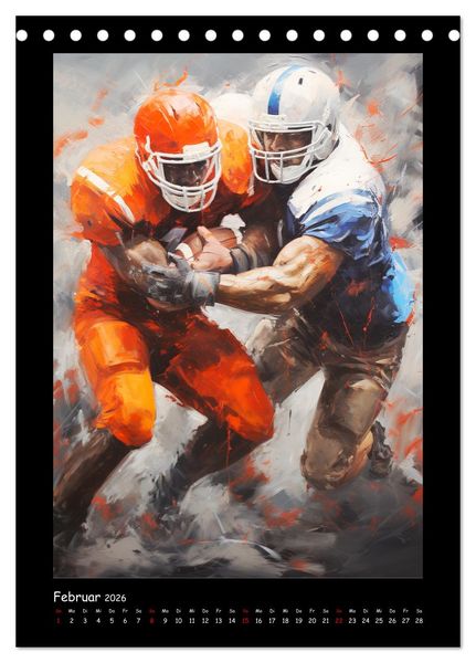 Produktbild: American Football. Paintings (Tischkalender 2026 DIN A5 hoch), CALVENDO Monatskalender