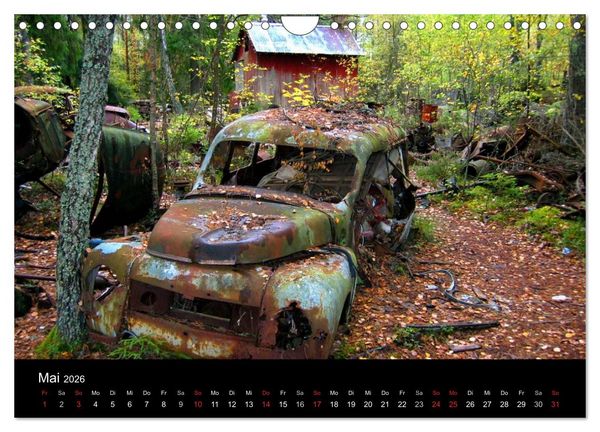 Produktbild: Schrottautos im Kyrk&ouml; Mosse (Wandkalender 2026 DIN A4 quer), CALVENDO Monatskalender