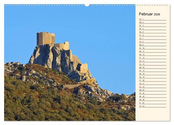 Produktbild: Katharerburgen - Entdeckungen im Pays Cathare (hochwertiger Premium Wandkalender 2026 DIN A2 quer), Kunstdruck in Hochglanz