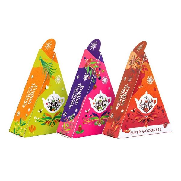 Produktbild: BIO Teegeschenk Kollektion "Winter Balance", 3 Sorten, 12 kompostierbare Pyramiden-Beutel