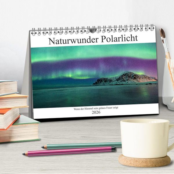 Produktbild: Naturwunder Polarlicht (Tischkalender 2026 DIN A5 quer), CALVENDO Monatskalender