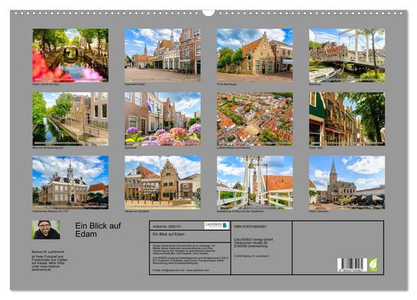 Produktbild: Ein Blick auf Edam (Wandkalender 2026 DIN A2 quer), CALVENDO Monatskalender