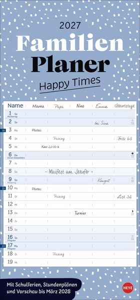 Produktbild: Deko-Familienplaner Happy Times 2027