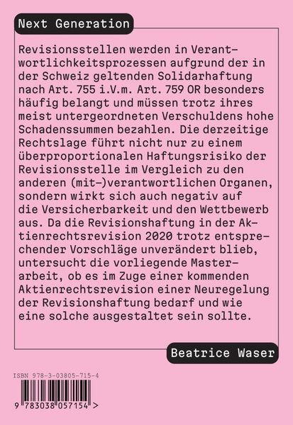 Produktbild: Unterlassene Neuregelung der Revisionshaftung &ndash; Verpasste Chance?