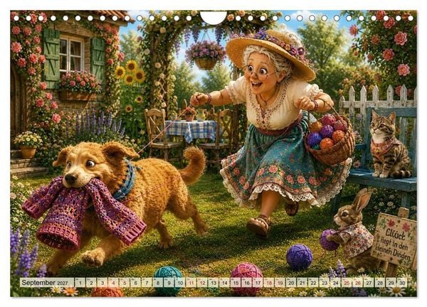 Produktbild: Die strickende Oma (Wandkalender 2027 DIN A4 quer), CALVENDO Monatskalender