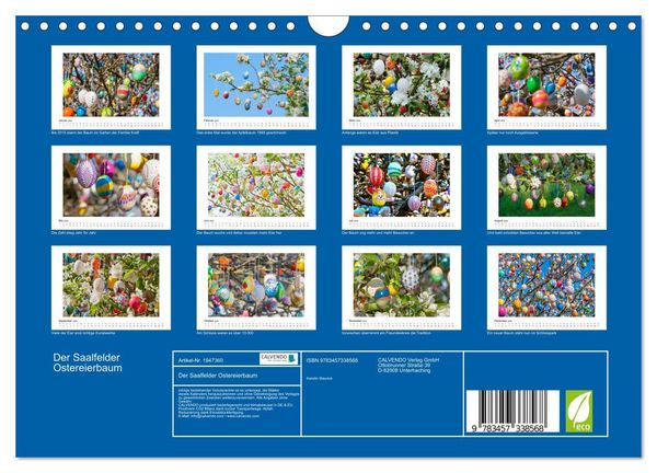 Produktbild: Der Saalfelder Ostereierbaum (Wandkalender 2026 DIN A4 quer), CALVENDO Monatskalender