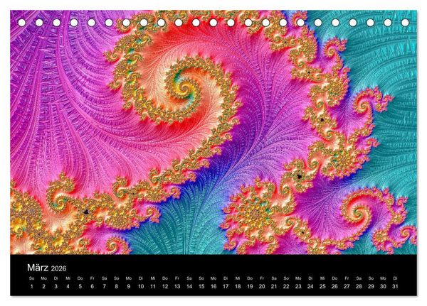 Produktbild: Fraktale - Farben - Formen 2026 (Tischkalender 2026 DIN A5 quer), CALVENDO Monatskalender