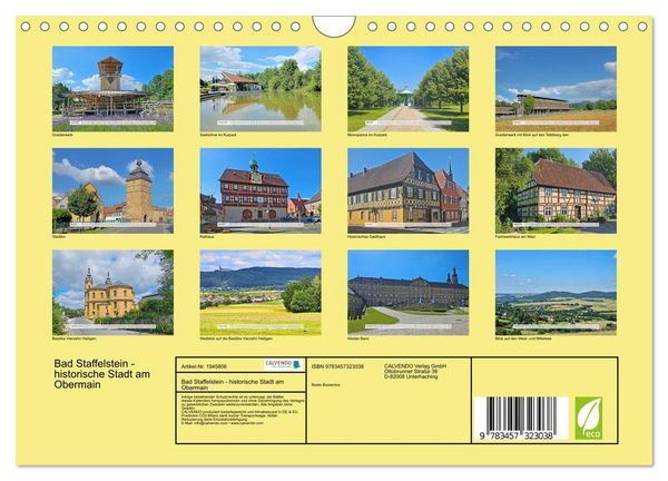 Produktbild: Bad Staffelstein - historische Stadt am Obermain (Wandkalender 2026 DIN A4 quer), CALVENDO Monatskalender