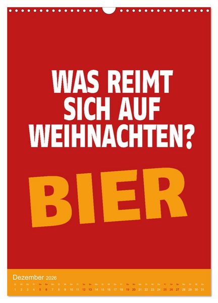 Produktbild: BIER Wandkalender -Trinken mit Stil (Wandkalender 2026 DIN A3 hoch), CALVENDO Monatskalender
