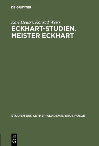 Produktbild: Eckhart-Studien. Meister Eckhart