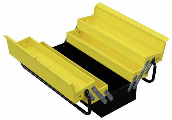 Produktbild: STANLEY 1-94-738 CANTILEVER Werkzeugkasten unbest&uuml;ckt Metall Gelb, Schwarz