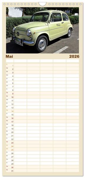 Produktbild: Familienplaner 2026 - Autos, die wir liebten mit 5 Spalten (Wandkalender, 21 x 45 cm) CALVENDO