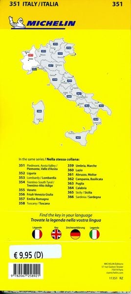 Produktbild: Michelin Piemonte, Valle d' Aosta - 351