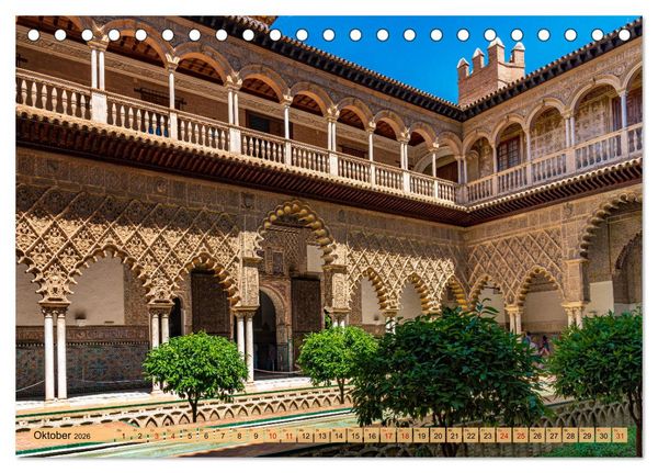 Produktbild: Sevilla - Unterwegs in Spanien (Tischkalender 2026 DIN A5 quer), CALVENDO Monatskalender