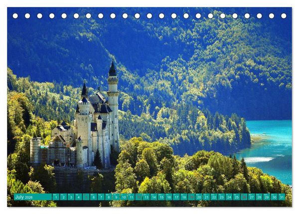 Produktbild: Romantic Places In Bavaria (Desk Calendar 2026 DIN A5 landscape), CALVENDO 12 Month DeskCalendar
