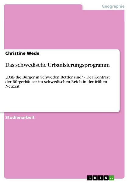 Produktbild: Das schwedische Urbanisierungsprogramm