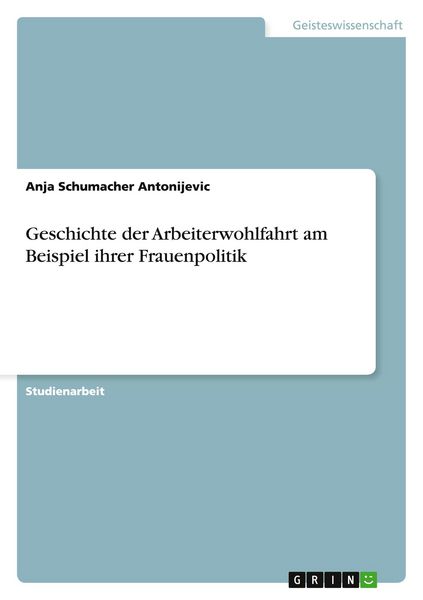 Produktbild: Geschichte der Arbeiterwohlfahrt am Beispiel ihrer Frauenpolitik