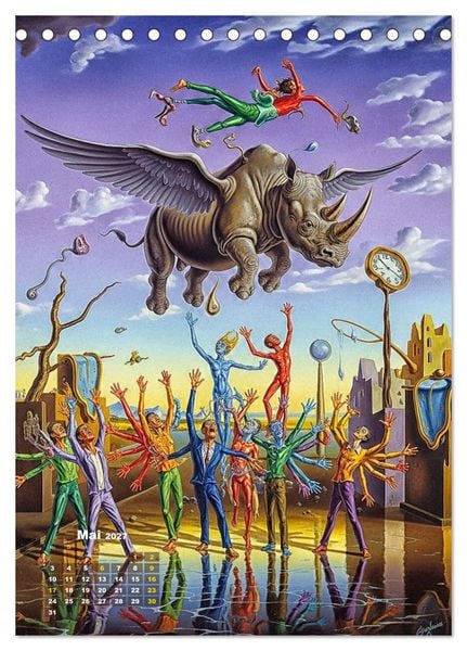 Produktbild: Dali und Magritte: zwei surreale Wirklichkeiten (Tischkalender 2027 DIN A5 hoch), CALVENDO Monatskalender